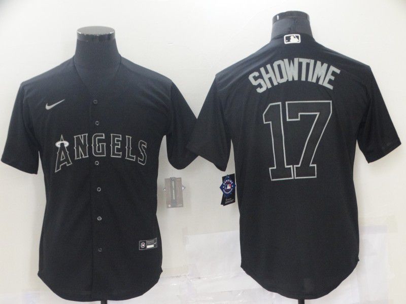 Men Los Angeles Angels #17 Ohtani Black nickname 2021 Nike MLB Jersey